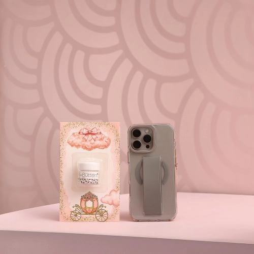 مجموعة توزيعات المواليد لون وردي بدون نصوص - ميني زبدة الجسم شيا ( 5 قطع )