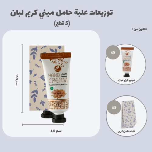 مجموعة توزيعات علبة ميني كريم اليد لبان (5 قطع)