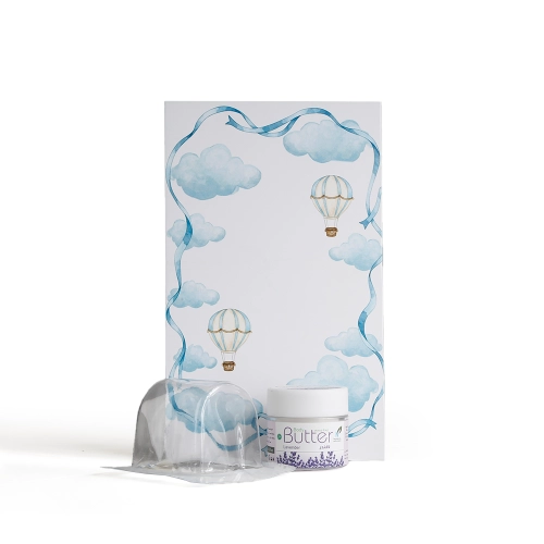 مجموعة توزيعات المواليد لون أزرق بدون نصوص - ميني زبدة الجسم لافندر ( 5 قطع )