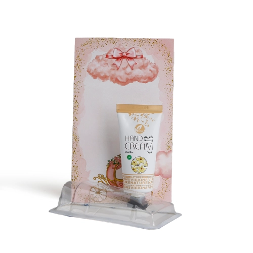 مجموعة توزيعات المواليد لون وردي بدون نصوص - ميني كريم اليد فانيلا ( 5 قطع )