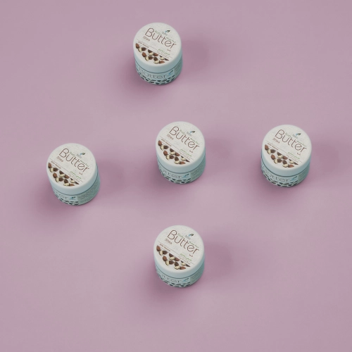 مجموعة توزيعات المواليد لون وردي بدون نصوص - ميني زبدة الجسم شيا ( 5 قطع )