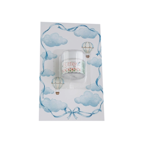 مجموعة توزيعات المواليد لون أزرق بدون نصوص - ميني زبدة الجسم بابايا ( 5 قطع )