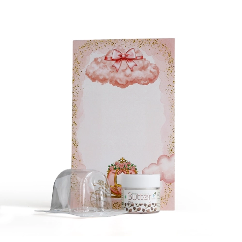 مجموعة توزيعات المواليد لون وردي بدون نصوص - ميني زبدة الجسم شيا ( 5 قطع )