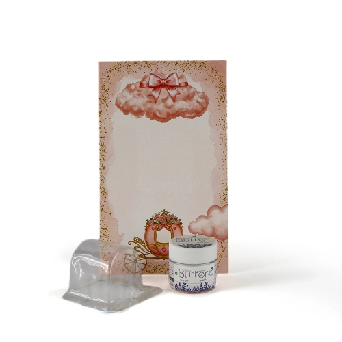 مجموعة توزيعات المواليد لون وردي بدون نصوص - ميني زبدة الجسم لافندر ( 5 قطع )