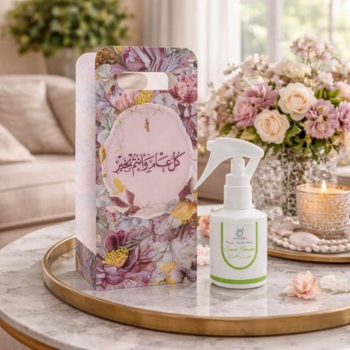 توزيعات العيد معطر المنزل سويت قاردن صغير - لون وردي - كل عام وأنتم بخير ( 5 قطع )