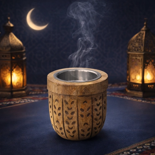 مبخرة خشبية ميني شكل فنجان