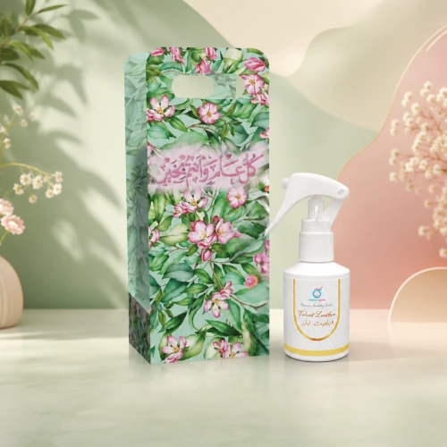 توزيعات العيد معطر المنزل فيلفيت ليذر صغير - لون أخضر - كل عام وأنتم بخير ( 5 قطع )
