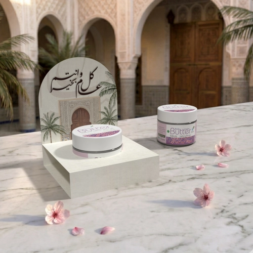 توزيعات ميني زبدة الجسم ساكورا - لون بيج - كل عام وأنتم بخير ( 5 قطع )