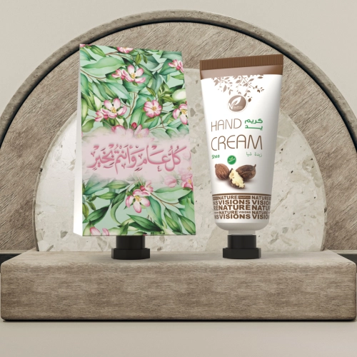 توزيعات العيد مع حامل ميني كريم اليد شيا - لون أخضر - كل عام وأنتم بخير ( 5 قطع )