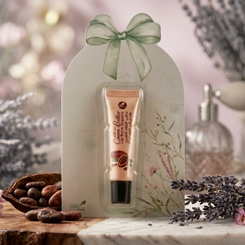 مجموعة توزيعات مرطب الشفاه بالكاكاو - كرت بدون نصوص - (5 قطع)