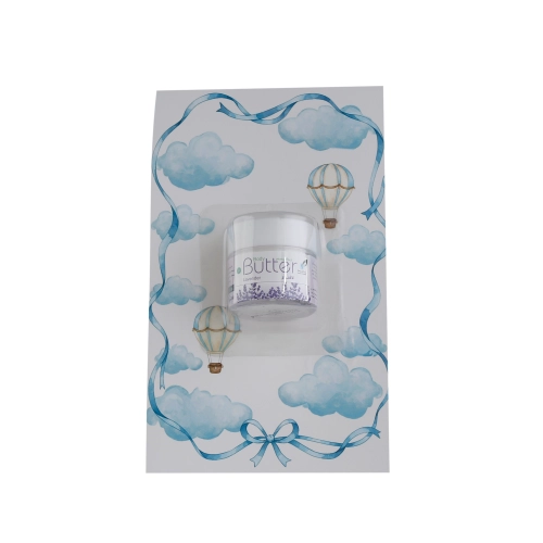 مجموعة توزيعات المواليد لون أزرق بدون نصوص - ميني زبدة الجسم لافندر ( 5 قطع )