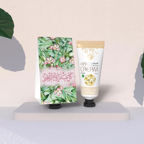 توزيعات العيد مع حامل ميني كريم اليد فانيلا - لون أخضر - كل عام وأنتم بخير ( 5 قطع )