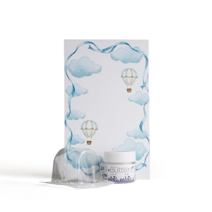 مجموعة توزيعات المواليد لون أزرق بدون نصوص - ميني زبدة الجسم لافندر ( 5 قطع )