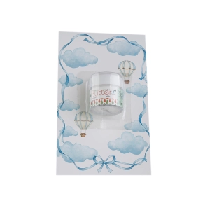 مجموعة توزيعات المواليد لون أزرق بدون نصوص - ميني زبدة الجسم بابايا ( 5 قطع )