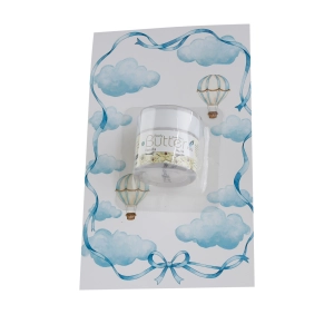 مجموعة توزيعات المواليد لون أزرق بدون نصوص - ميني زبدة الجسم فانيلا ( 5 قطع )