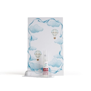 مجموعة توزيعات المواليد لون أزرق بدون نصوص - ميني عطر ساكورا ( 5 قطع )