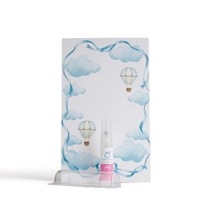 مجموعة توزيعات المواليد لون أزرق بدون نصوص - ميني عطر بودر ( 5 قطع )