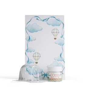 مجموعة توزيعات المواليد لون أزرق بدون نصوص - ميني زبدة الجسم بابايا ( 5 قطع )